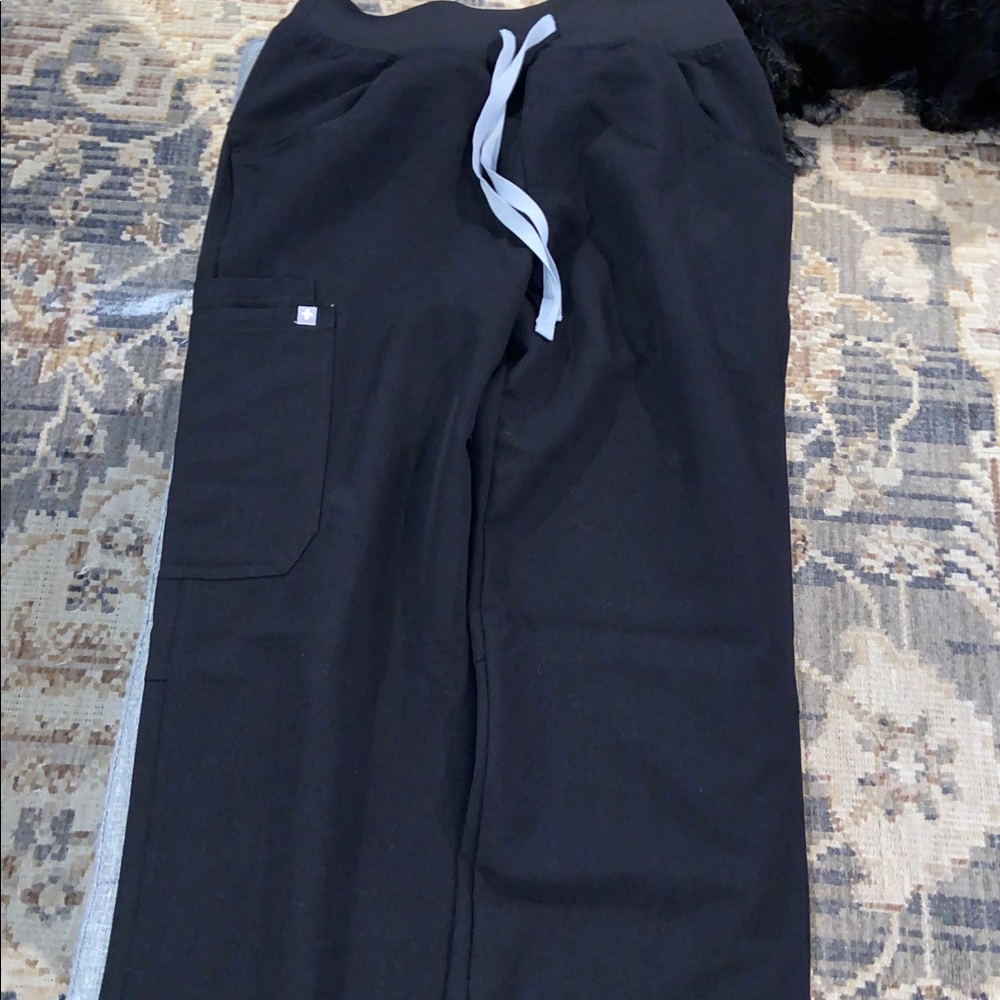 Figs Black Wide Leg Pants